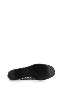 Alexanderwang women’s dancer lina black flat shoe with small shiny studs along the edge in black leather