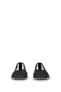 Alexanderwang women’s dancer lina black ballet flats in patent leather with a bow and silver studded sole