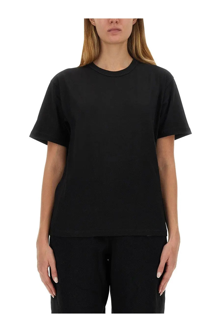 Alexanderwang women’s essential black short-sleeved crew neck t-shirt in minimalist design and soft material