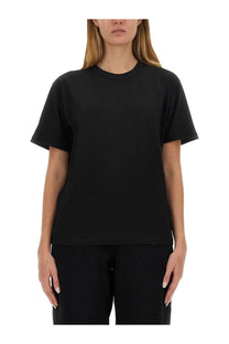 Alexanderwang women’s essential black short-sleeved crew neck t-shirt in minimalist design and soft material