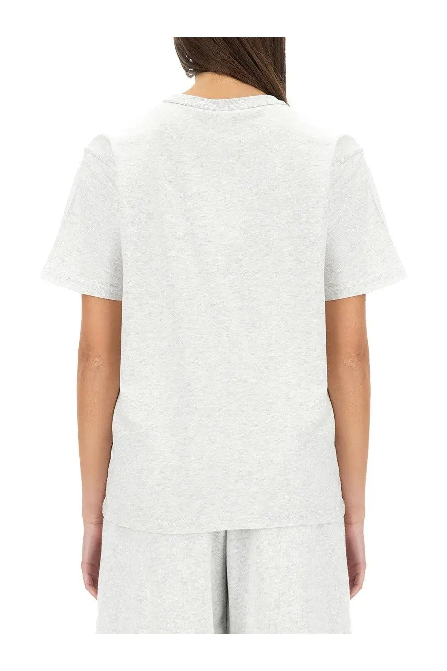 Alexanderwang women’s essential shirt grey soft heathered white short-sleeved t-shirt with relaxed fit and subtle texture