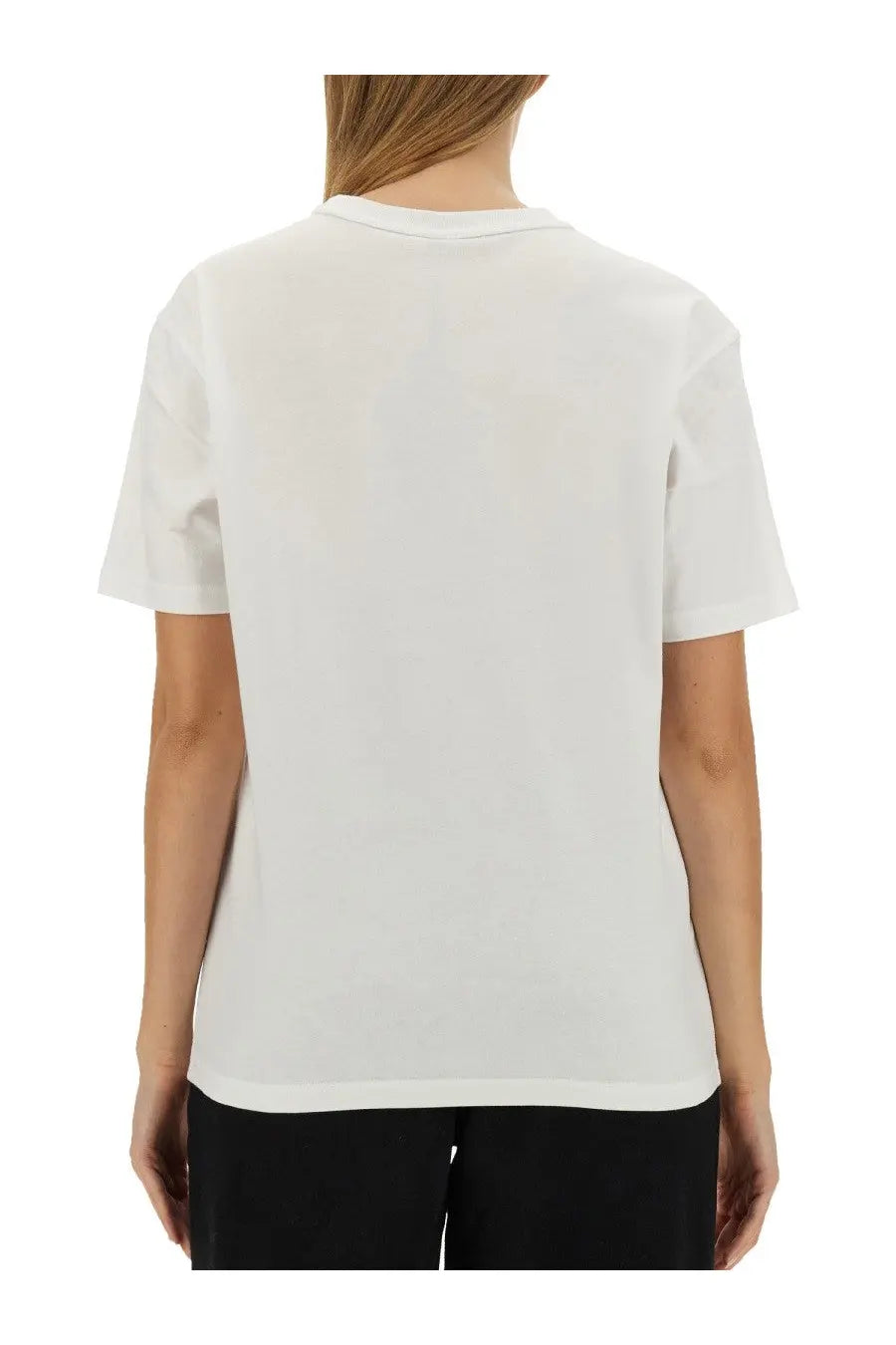 White cotton t-shirt with a simple crew neck and short sleeves alexanderwang women’s essential shirt white