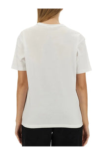 White cotton t-shirt with a simple crew neck and short sleeves alexanderwang women’s essential shirt white
