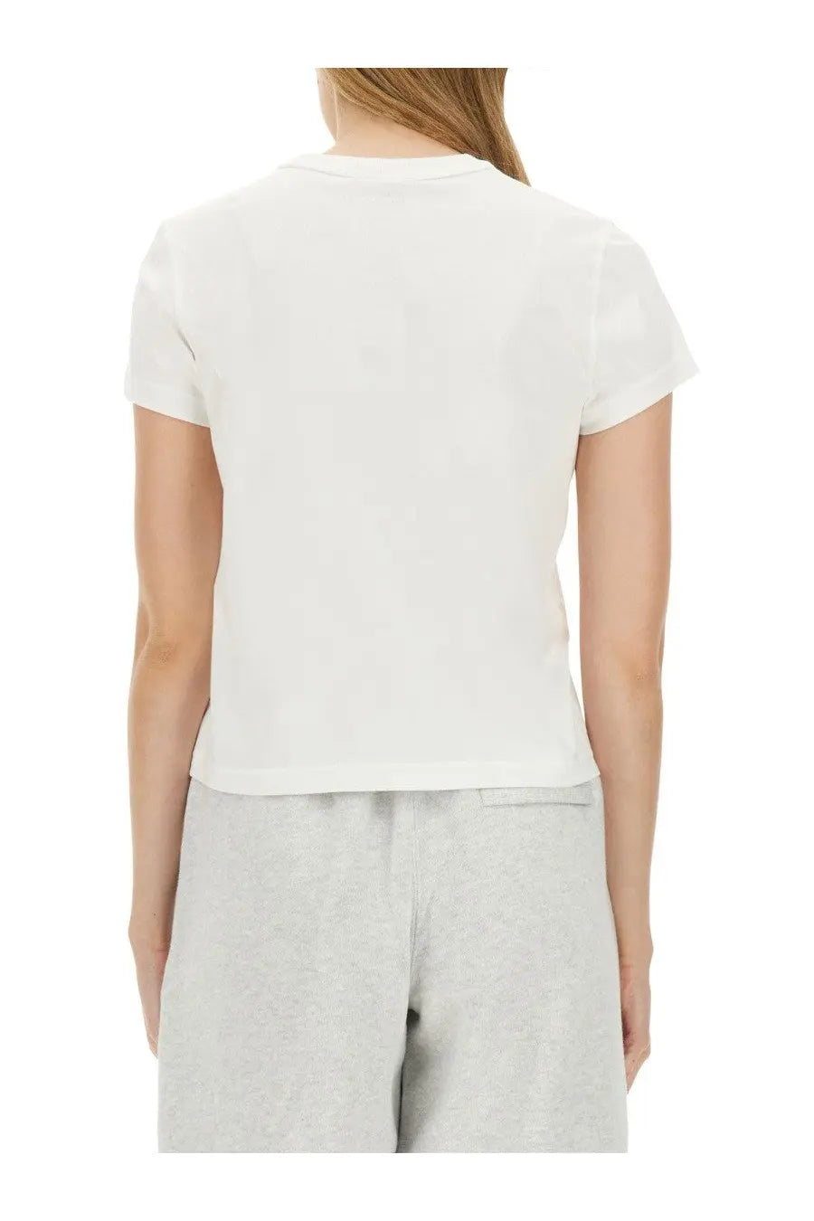 Alexanderwang women’s essential shrunk shirt white short-sleeved crew neck minimalist cotton t-shirt