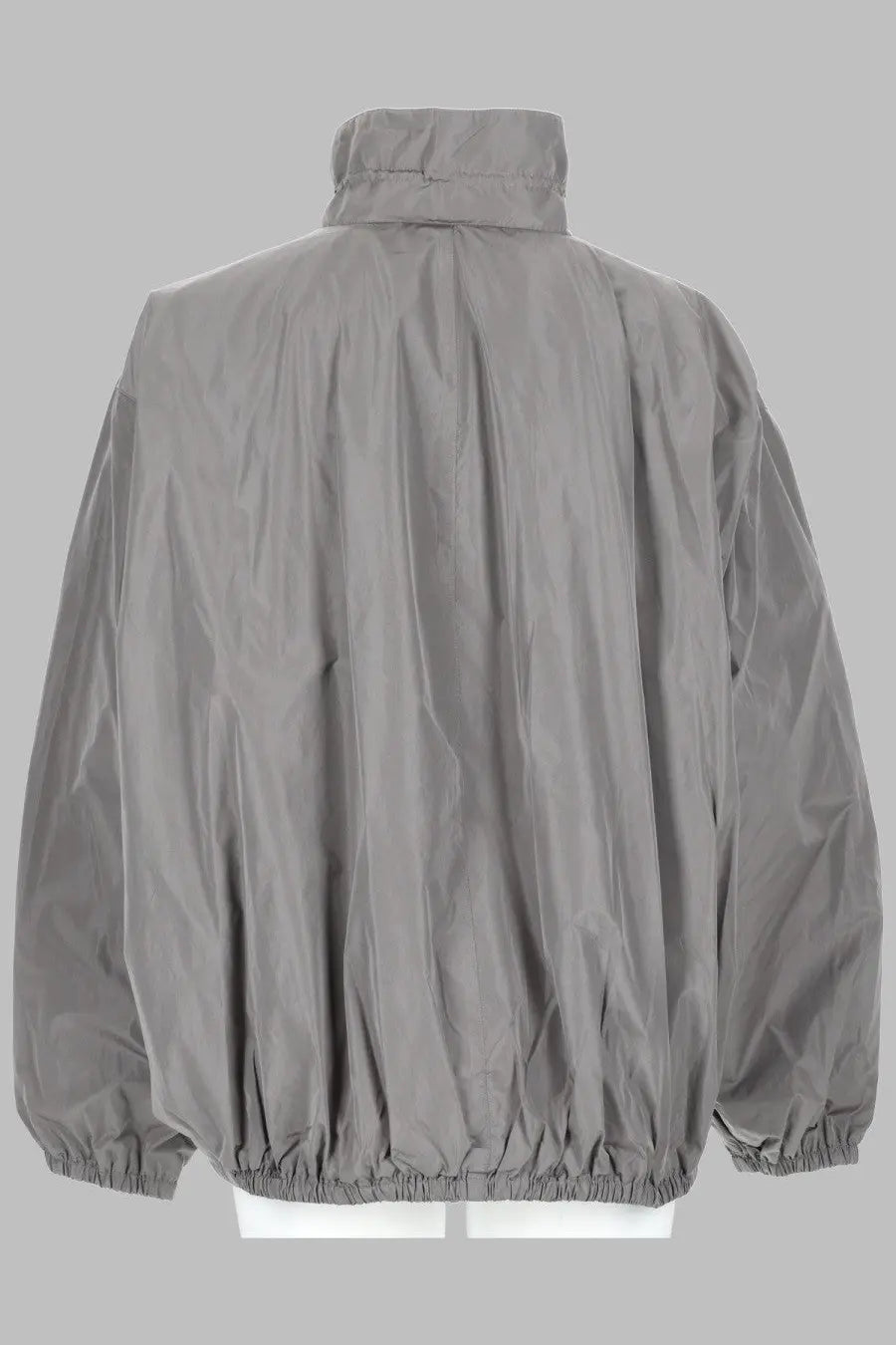 Alexanderwang women’s giacca oversize grey nylon jacket with high collar and elastic cuffs