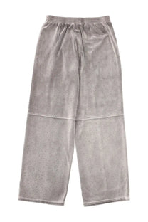 Alexanderwang women’s gray velvet jogger pants with subtle speckled texture and elastic waistband