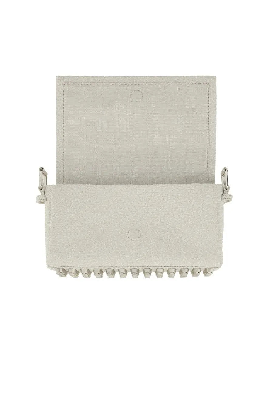 Alexanderwang women’s medium rich bag white off-white leather crossbody with metallic stud row and silver-toned hardware