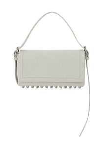 Alexanderwang women’s medium rich bag white leather crossbody with silver-toned studs and adjustable strap