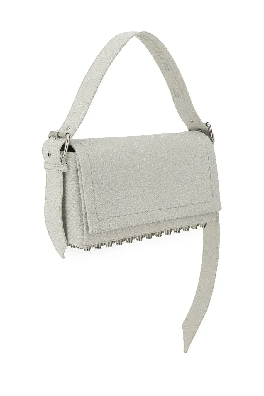 Alexanderwang women’s medium rich bag white off-white leather with textured surface and silver toned studs along bottom edge