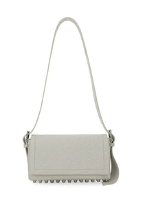 Alexanderwang women’s medium rich bag white leather crossbody with textured surface and metallic studs along bottom edge