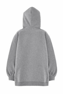 Alexanderwang women’s mini dress in grey with a gray heathered oversized hoodie featuring ribbed cuffs
