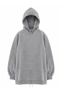 Alexanderwang women’s mini dress grey with oversized gray hoodie front pocket and drawstring detail