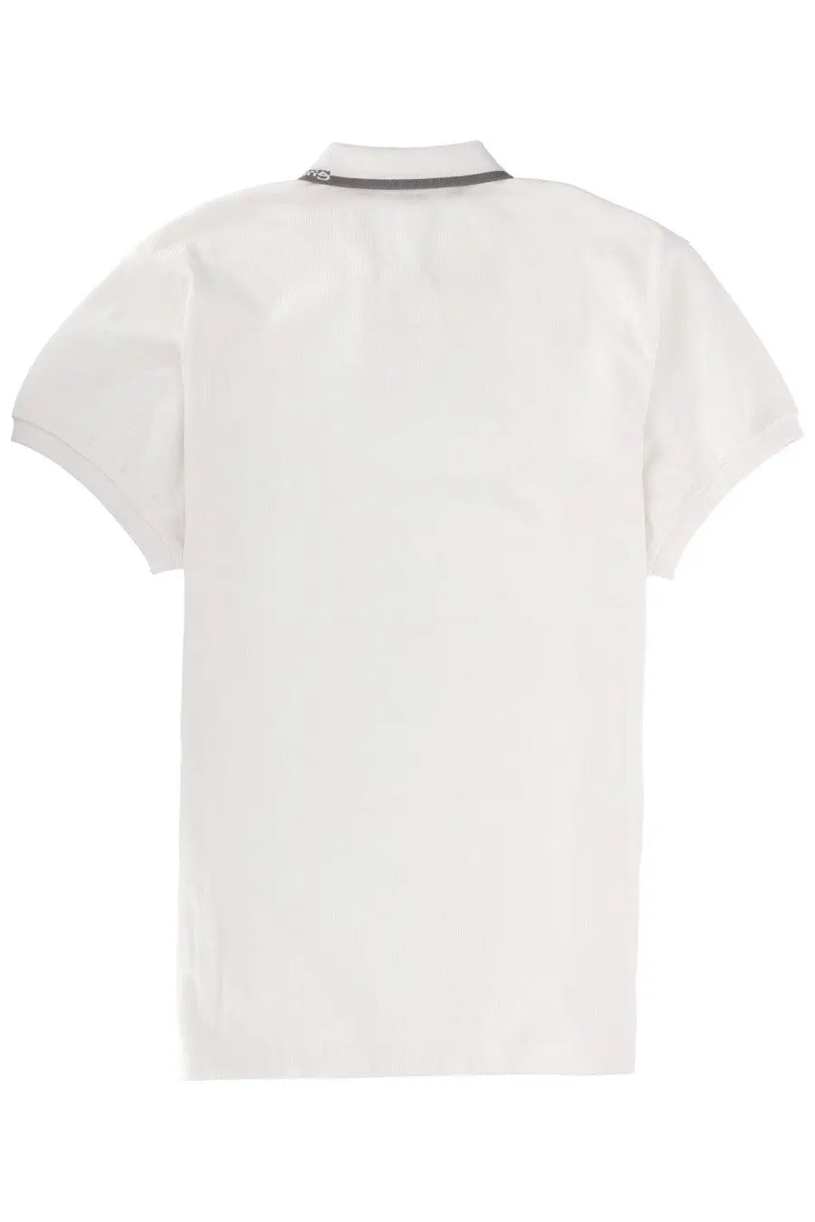 Alexanderwang women’s Miniabito polo white shirt with dark gray trim on collar and sleeve cuffs in cotton blend