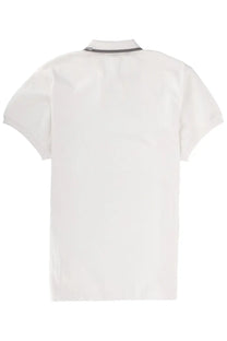 Alexanderwang women’s Miniabito polo white shirt with dark gray trim on collar and sleeve cuffs in cotton blend