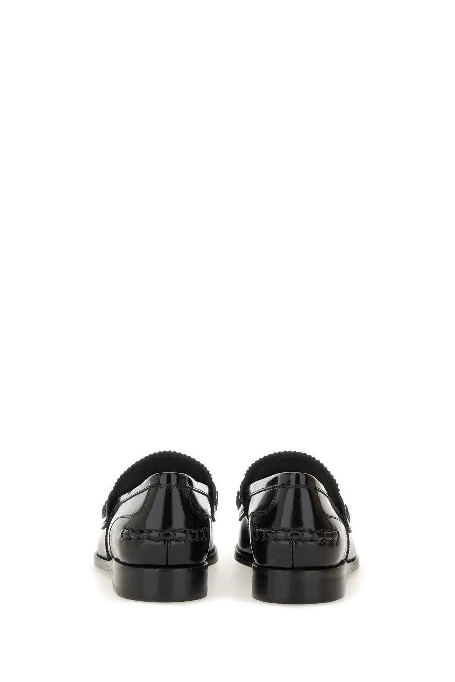 Alexanderwang women’s moccasin carter black patent leather loafers with glossy finish and stitched detailing
