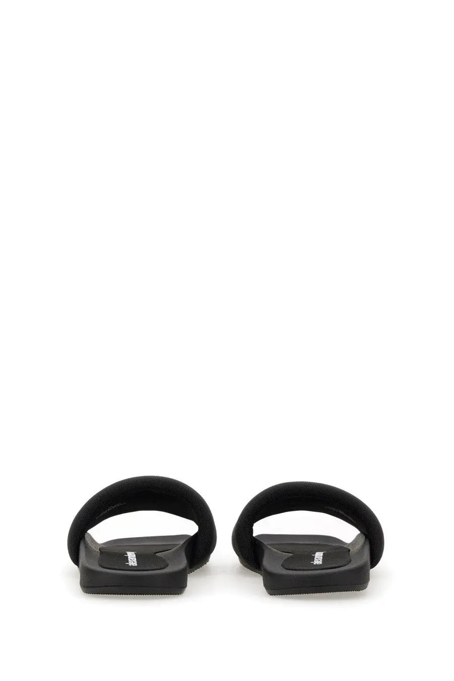 Black alexanderwang womens nylon sandal with plush texture minimalist design and subtle logo on the insole