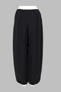 Black loose-fitting tapered pants with elastic waistband from Alexander Wang womens pantalone track con
