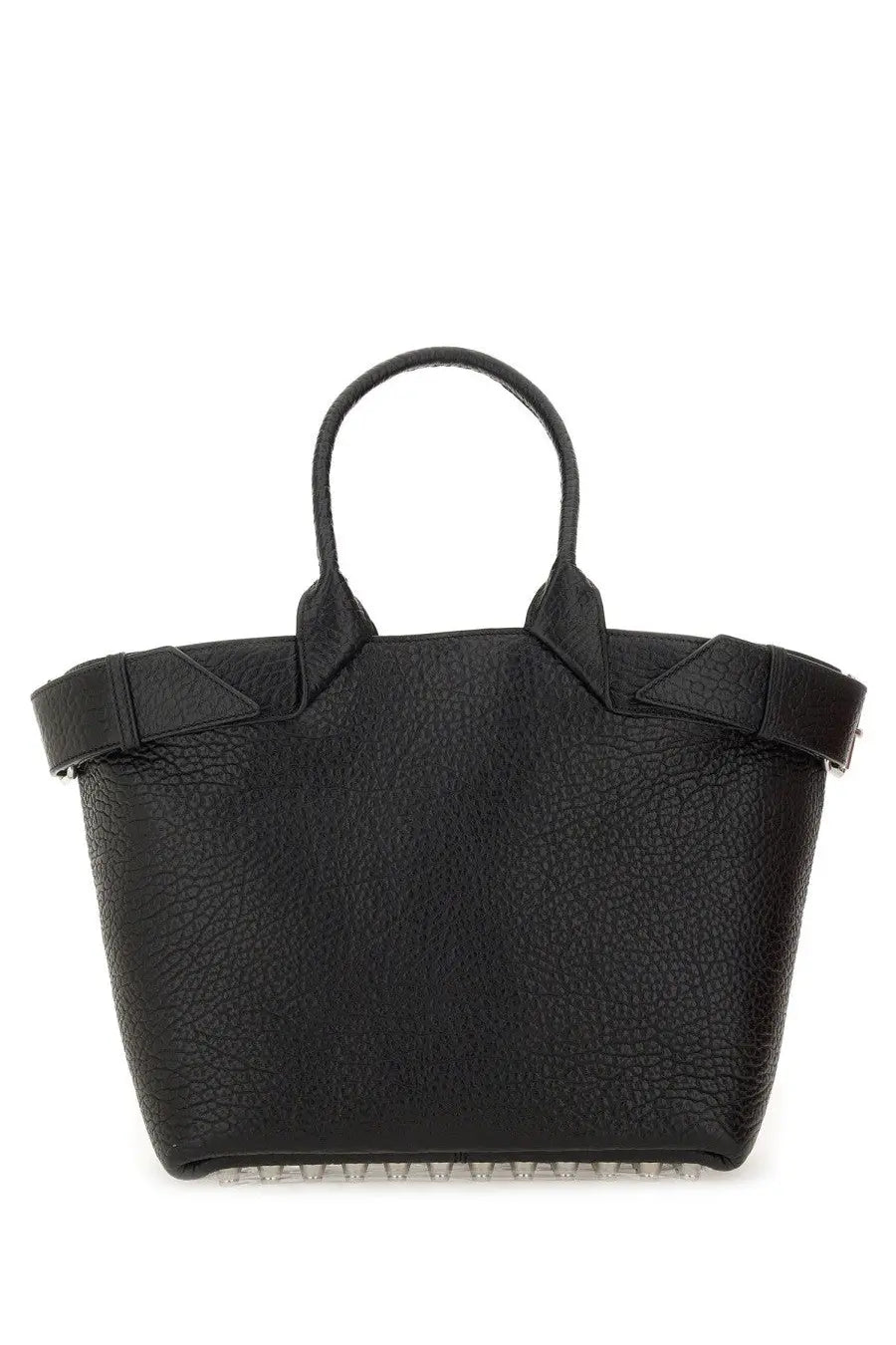 Alexanderwang women’s Rhett large tote bag in black pebbled leather with structured handles and studded base