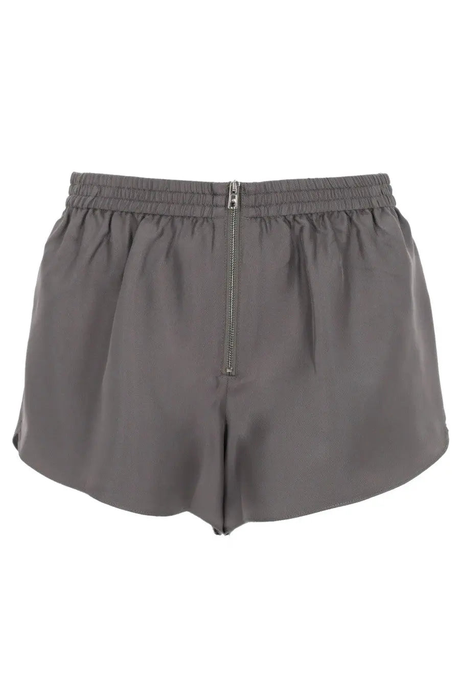 Alexanderwang women’s grey shorts with elastic waistband and front zipper in lightweight fabric for casual wear