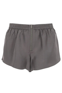Alexanderwang women’s grey shorts with elastic waistband and front zipper in lightweight fabric for casual wear
