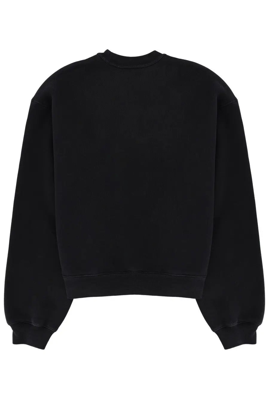Alexanderwang women’s black oversized crewneck sweatshirt with relaxed fit and ribbed cuffs in soft cotton blend