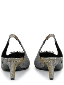Celine Women's Alma Triomphe Iridescend Slingback Silver