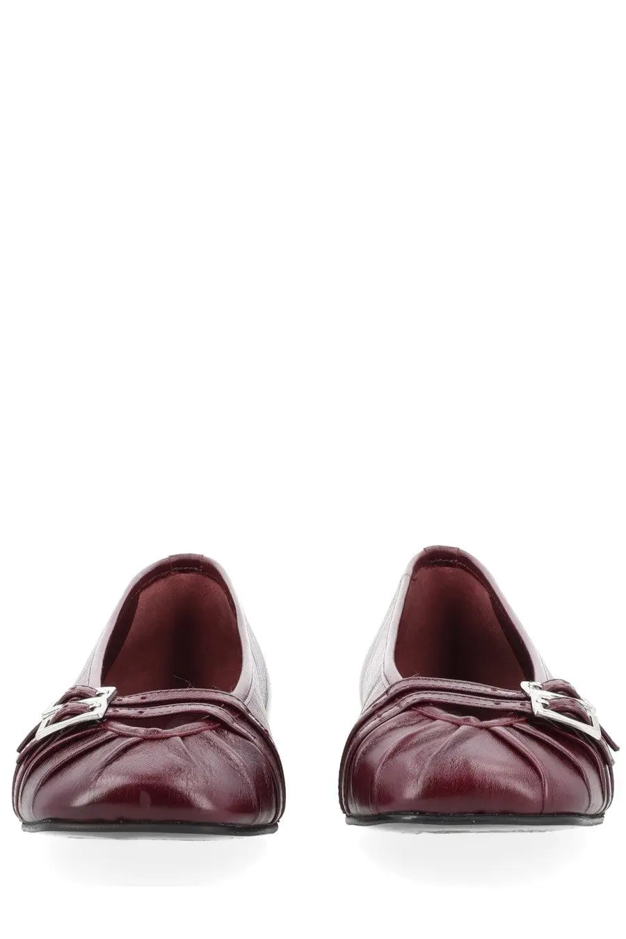 Alohas women’s ballerina cendana red burgundy leather ballet flats with silver buckle accents perfect for casual wear