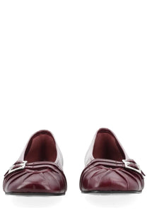 Alohas women’s ballerina cendana red burgundy leather ballet flats with silver buckle accents perfect for casual wear