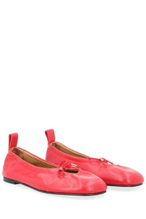 Alohas women’s ballerina Rosalind red bright red patent leather ballet flats with a small bow at the toe