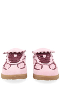 Alohas women’s sneaker tb490 club blue pink suede sneakers with maroon laces and gum rubber sole