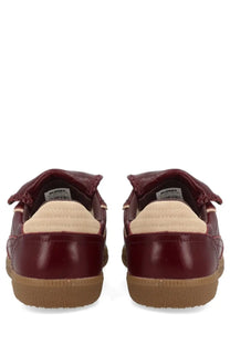 Alohas women’s sneaker tb490 club red maroon leather sneakers with beige cushioned insoles and tan rubber soles