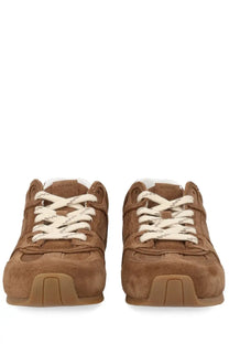 Alohas women’s sneaker tb56 brown suede with cream laces and matching gum rubber sole