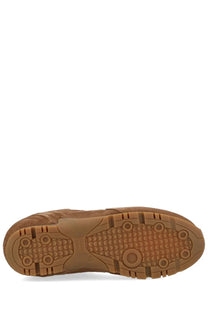 Alohas women’s sneaker TB56 brown in tan suede with a textured rubber sole featuring circular and wavy tread patterns