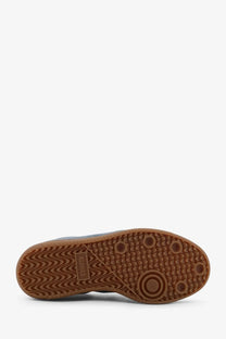 Brown rubber sole with wavy tread and circular grip dots featuring adidas logo on alohas women’s tb suede grey sneakers