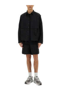 Alpha Industries men’s utility overshirt black with button closures and multiple pockets in a durable fabric
