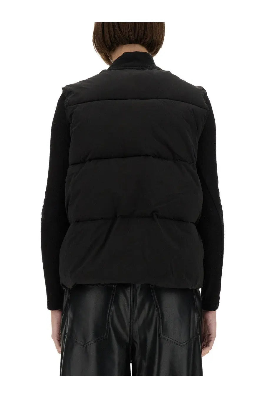 Alpha Industries unisex sleeveless ma black quilted puffer vest with high collar and sleeveless design