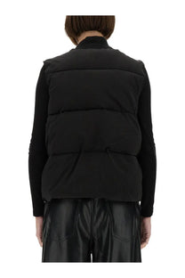 Alpha Industries unisex sleeveless ma black quilted puffer vest with high collar and sleeveless design