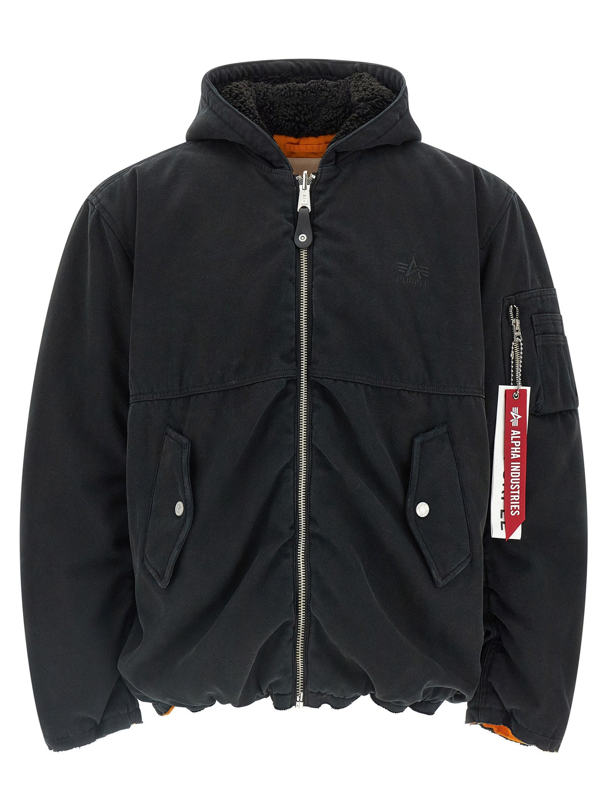 PURPLE BRAND Alpha Industries Purple Reversible Bomber Jacket Gold