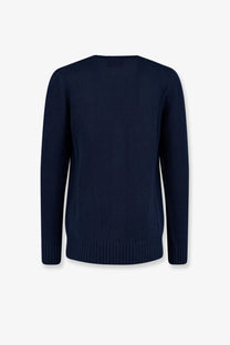 Alpha-Studio men’s navy blue ribbed knit cotton cardigan perfect for casual and smart casual wear
