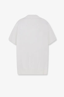 Alpha-studio men’s white cotton polo shirt with relaxed fit short sleeves and subtle textured fabric
