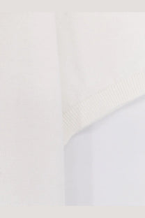 Alpha-Studio men’s cotton polo shirt white with soft off-white knit fabric and subtle ribbed texture along the hem