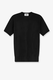 Black alpha studio men’s cotton short-sleeved crew neck t-shirt in black for casual wear