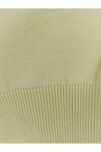 Alpha-studio men’s cotton sweater green with soft pale green knitted fabric and fine ribbed texture seamless stitching