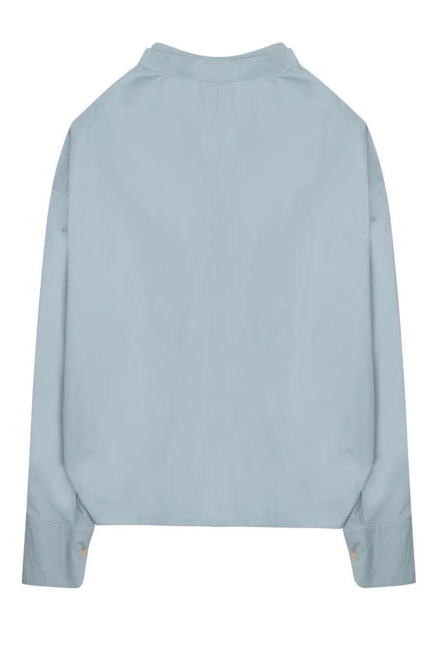 Alysi women’s camicia con fiocco blue light blue long-sleeved button-up shirt with relaxed fit and pleated cuffs