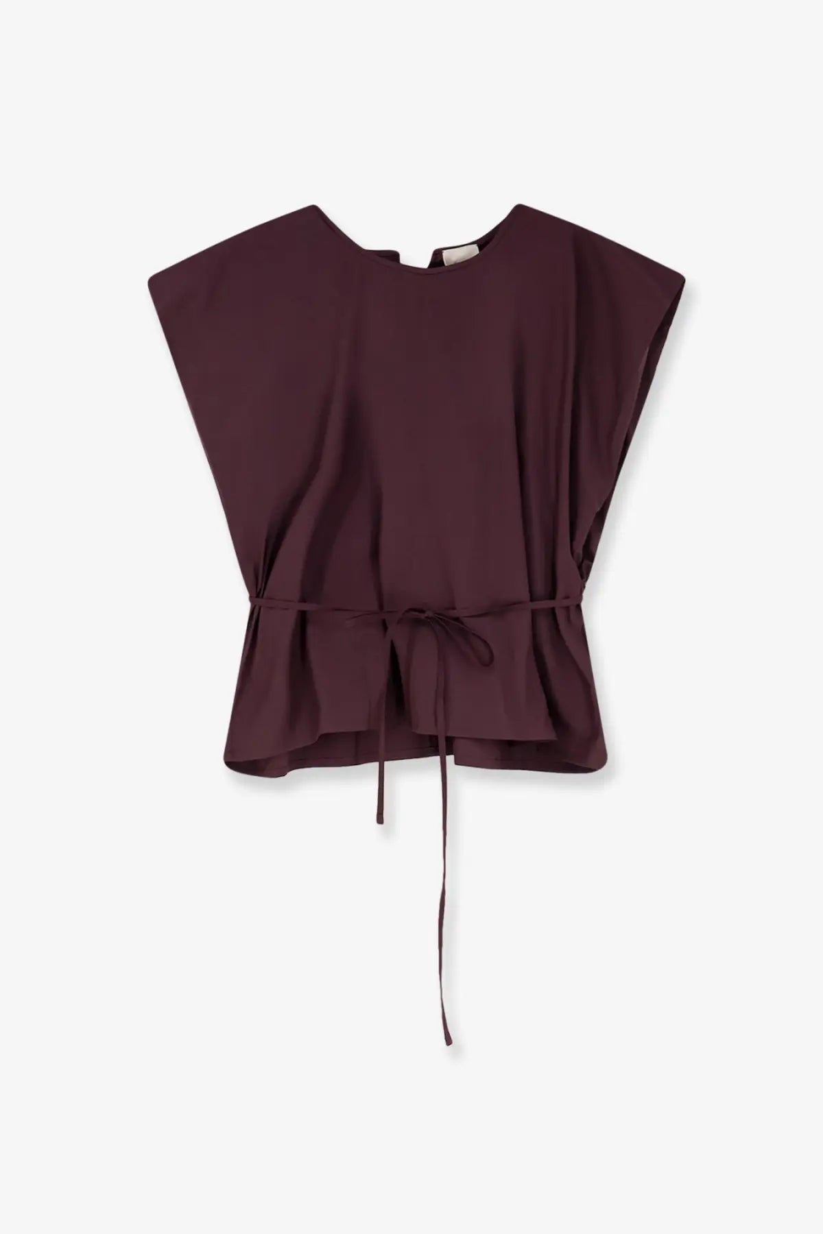 Alysi women’s cotton top uva soft dark burgundy blouse with relaxed fit and wide slightly flared sleeves