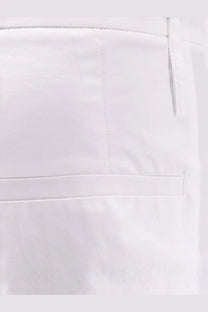 Alysi women’s white cotton trousers with a clean tailored design and subtle stitching details