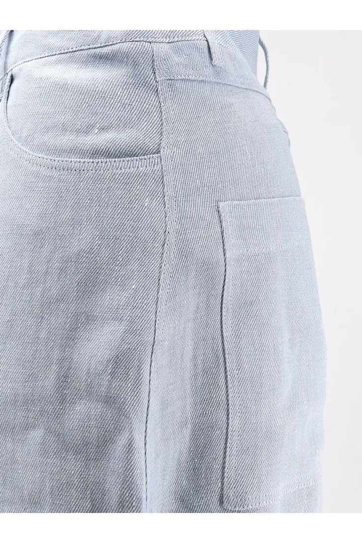 Alysi Women's Élavé Linen Bermuda Shorts Blue