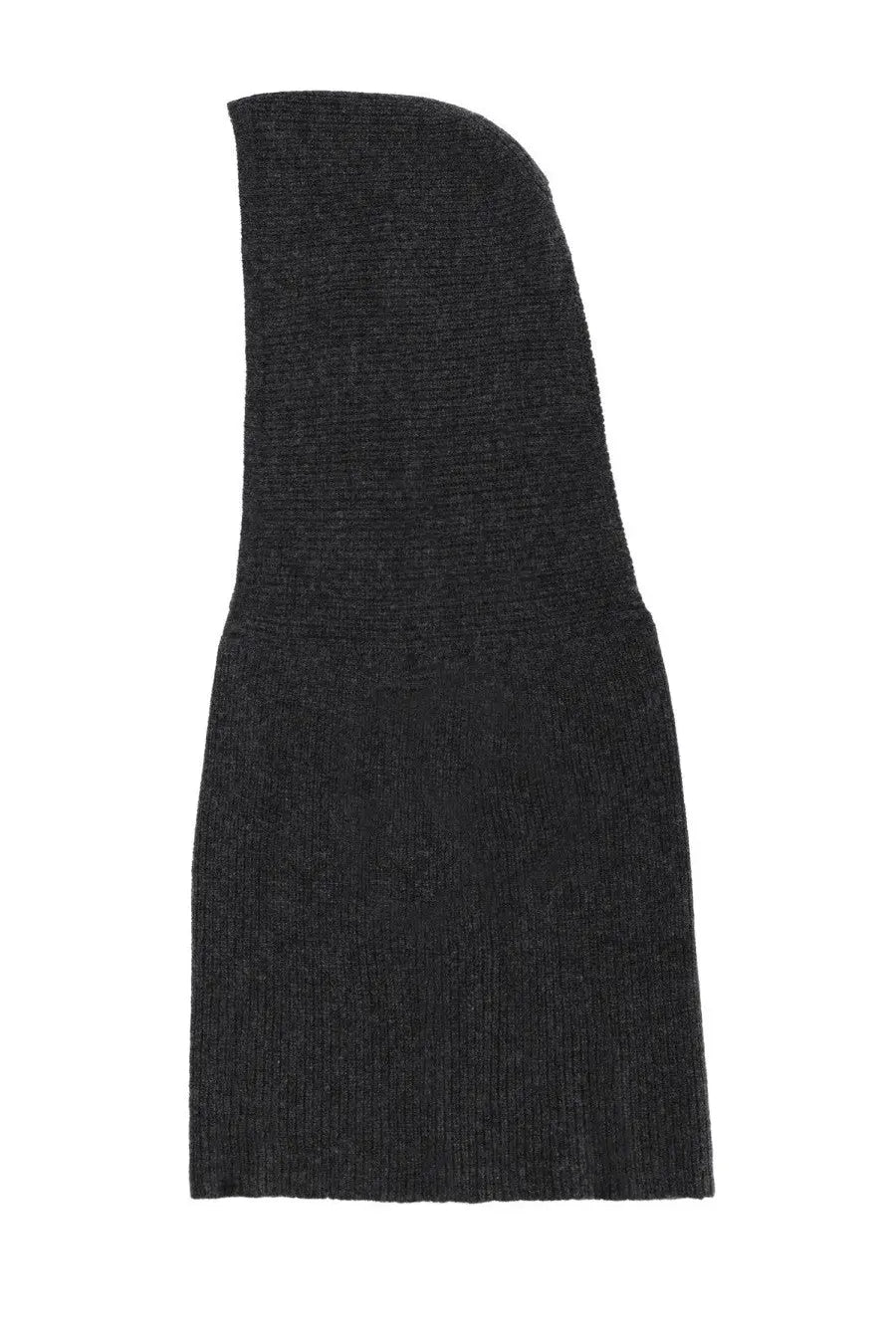 Alysi women’s knitted hood grey dark gray ribbed knit asymmetrical dress with textured fabric and fitted silhouette