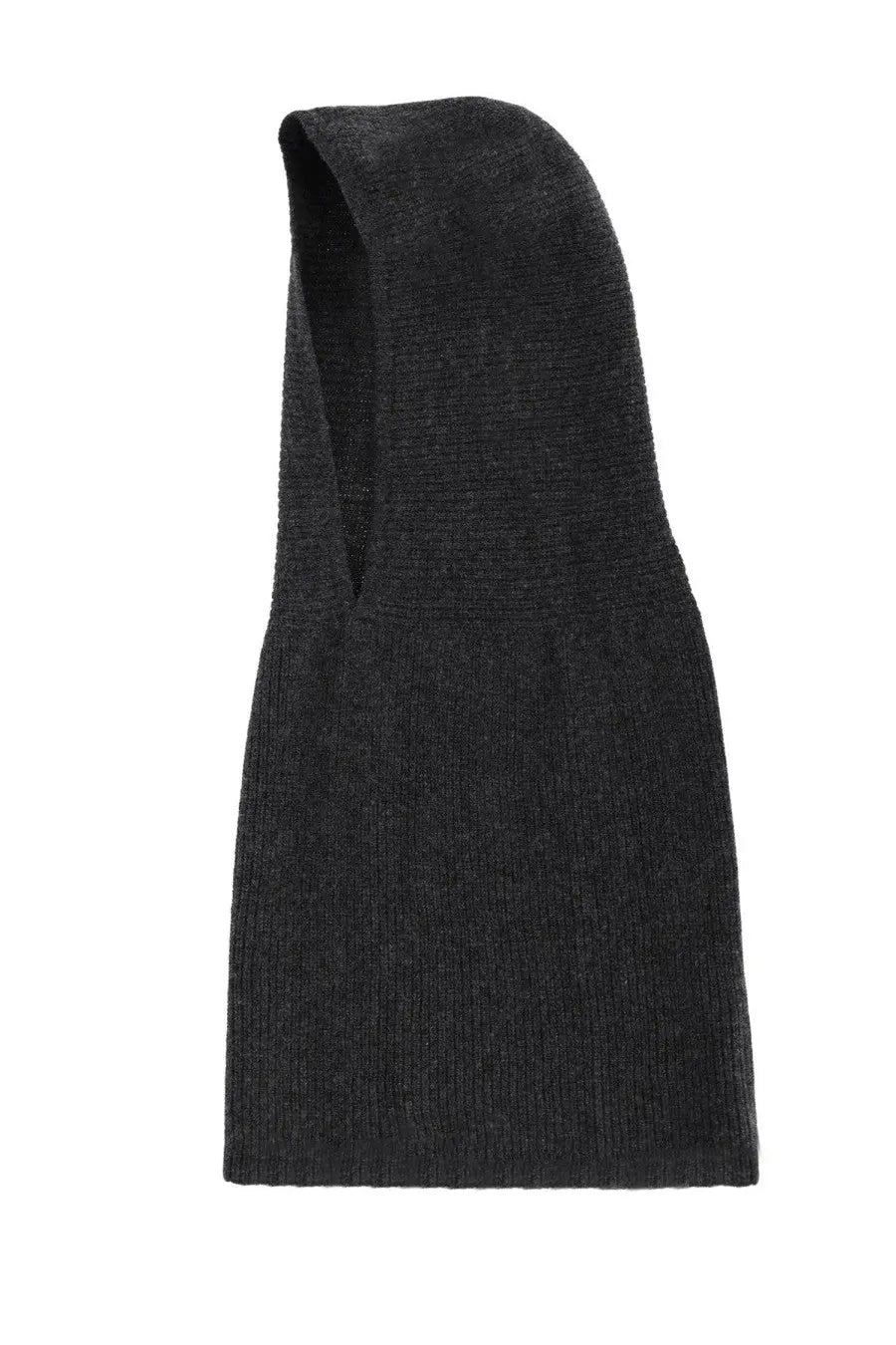 AlyisI women’s dark gray ribbed knit hooded scarf made of soft knit fabric for warmth and style