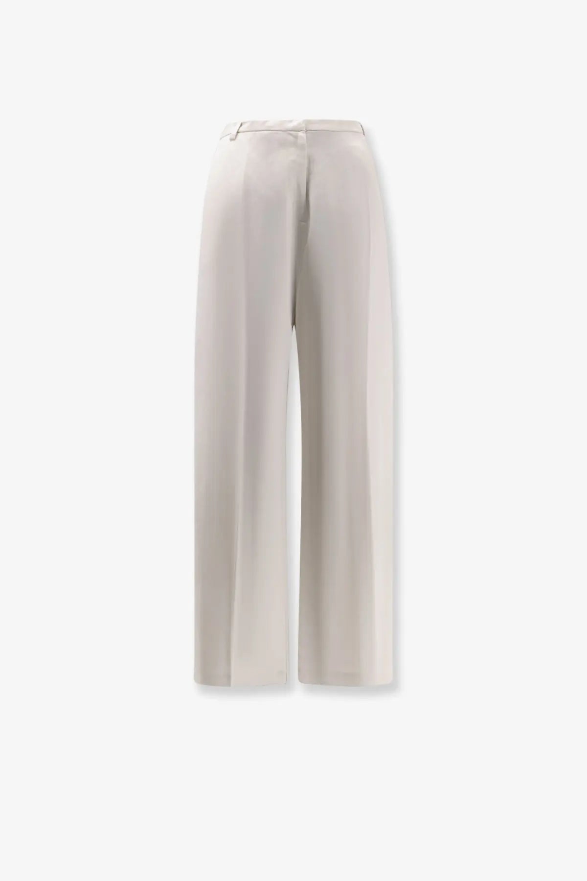 Cream-colored alysi women’s wide-leg trousers in smooth lyocell and linen fabric with clean tailoring gesso color